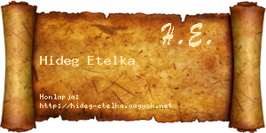 Hideg Etelka névjegykártya